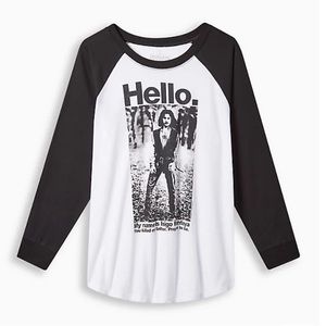 TORRID PRINCESS BRIDE CREW NECK LONG SLEEVE RAGLAN 2X BLACK WHITE NWT